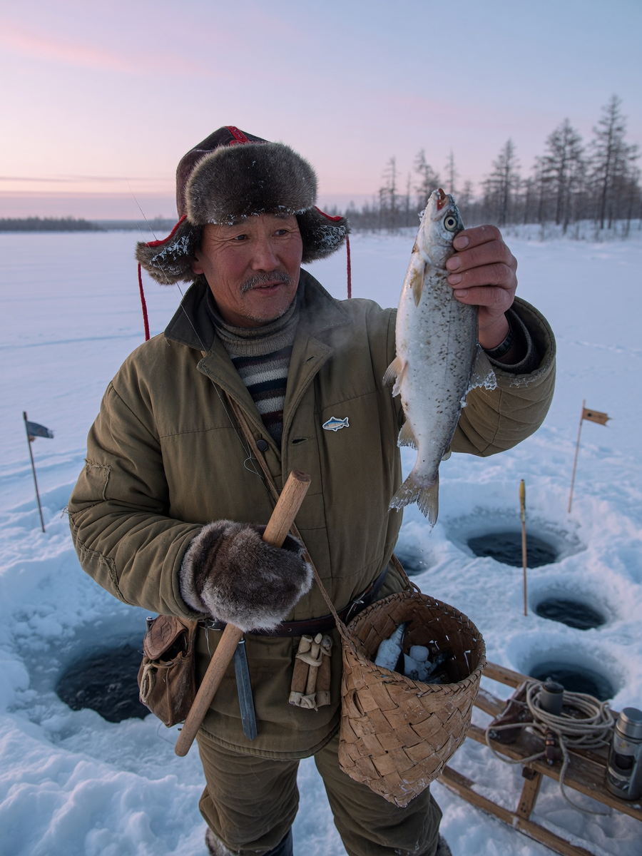 Традиционная рыбалка Якутии.