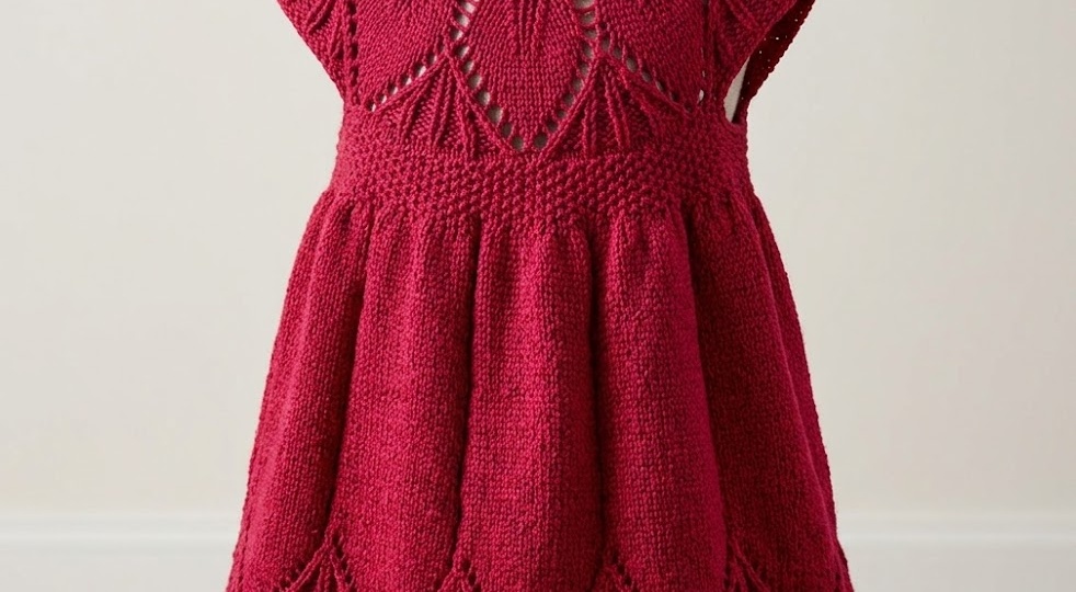 Мастер -класс вяжем спицами: нарядное платье для малышки спицами