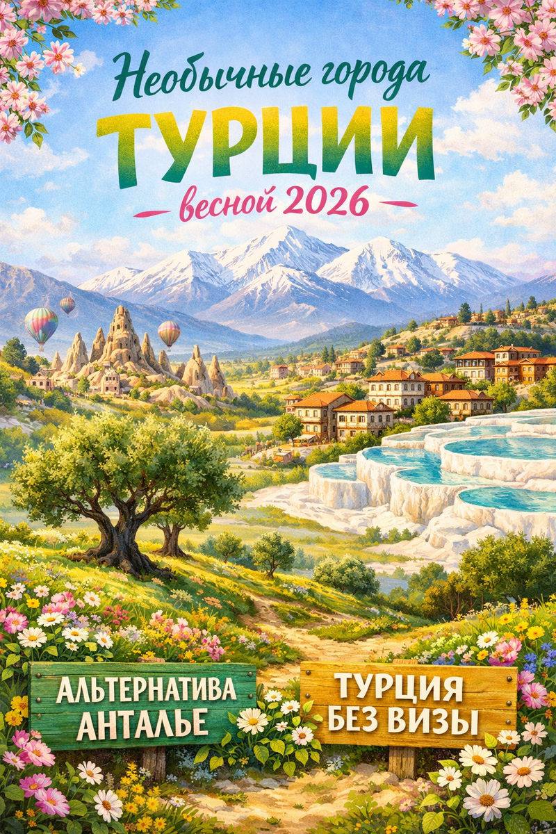 Необычные города Турции весной 2026, альтернатива Анталье, турция без визы. 