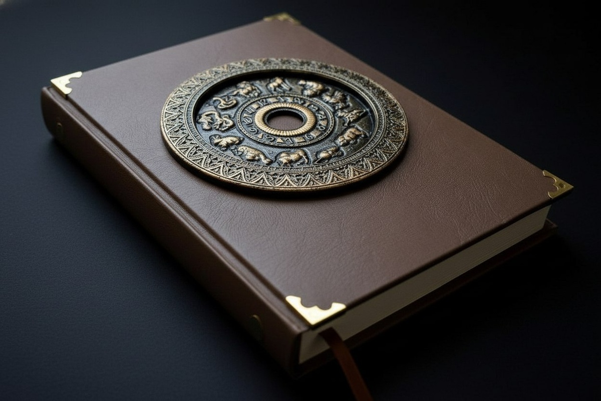 Блокнот из эко кожи Астрология с гипсовым 3D декором бренда ОКСИС_АРТ (создательница Абакумова Оксана)