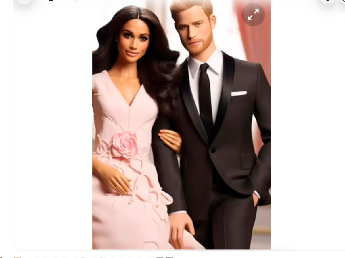 Фото с сайта: gazeta.ru                       Меган Маркл и принц Гарри  в образе Барби
