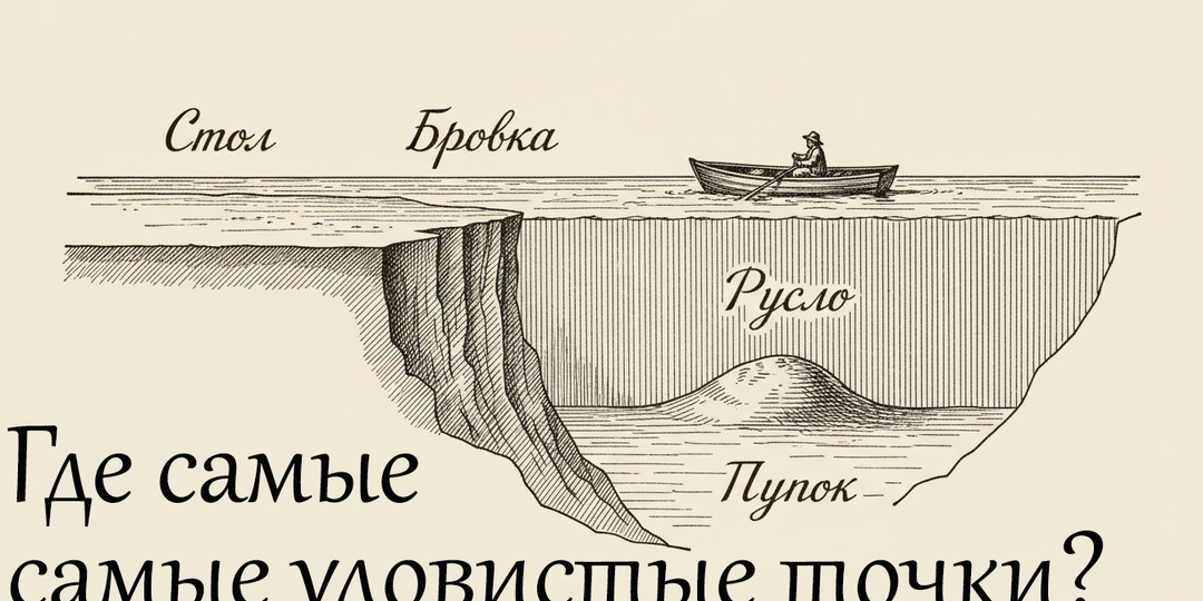 Что такое бровка, русло, стол, пупок? Изучаем рельеф дна и ищем самые уловистые точки.