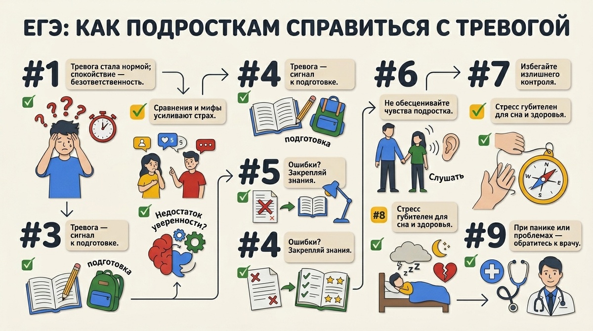 ЕГЭ: как подростку справиться с тревогой  📷

