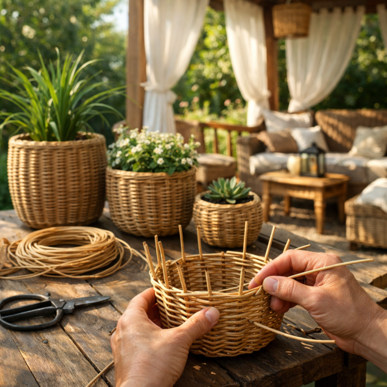    Первые шаги в плетении кашпо Loza