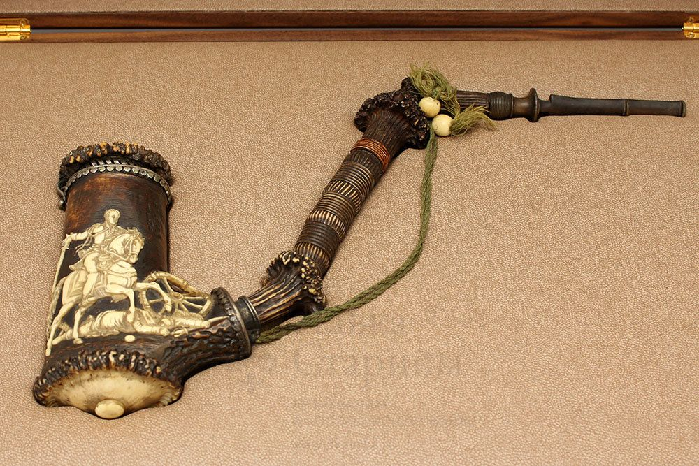 Антикварная курительная трубка, рог, кость, Франция, 1806-1810 гг. 
