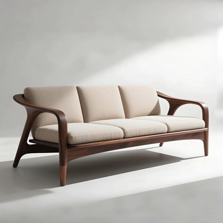 Диван с каркасом из массива дерева