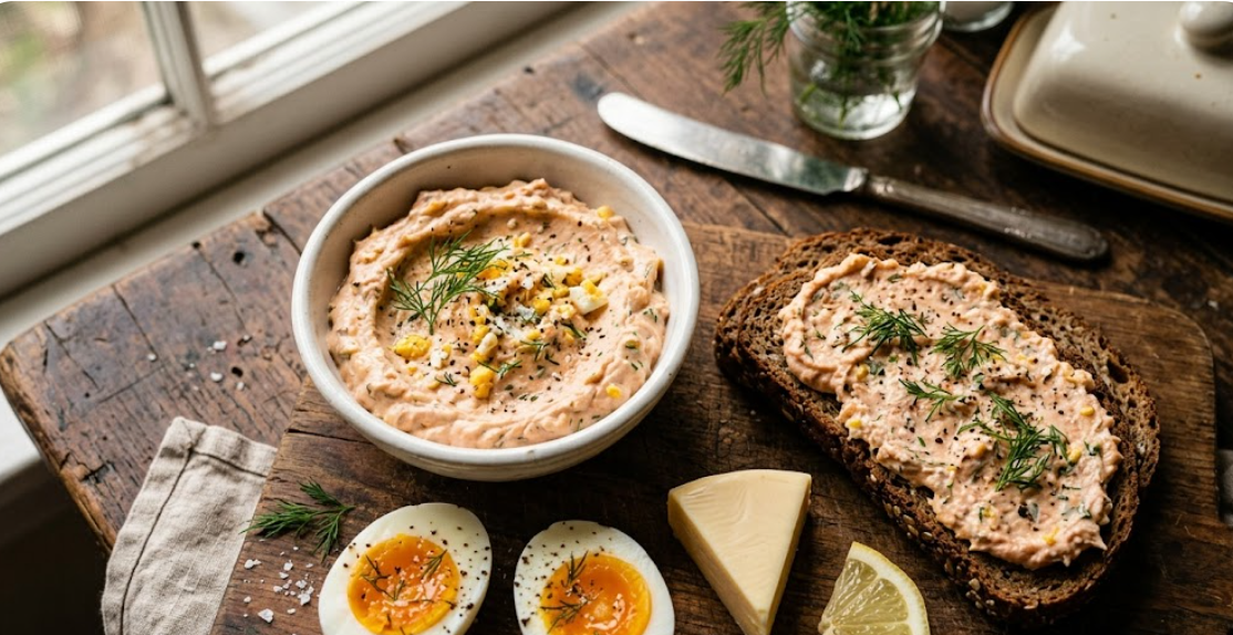 Рыбный  паштет с  сыром  и яйцом