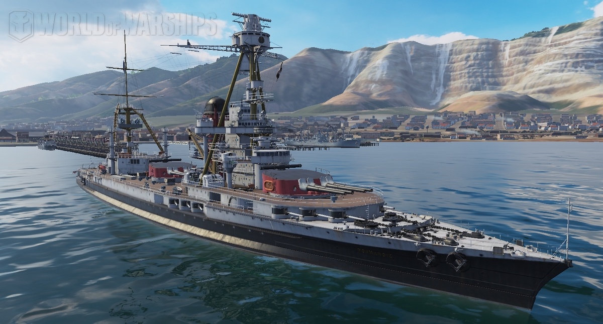 Линкор «Нормандия» в порту – игровая модель "Мир кораблей" (ранее - World of Warships)