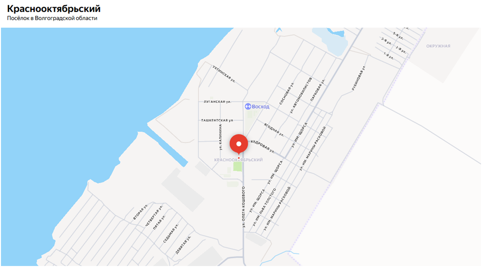 Посёлок на карте