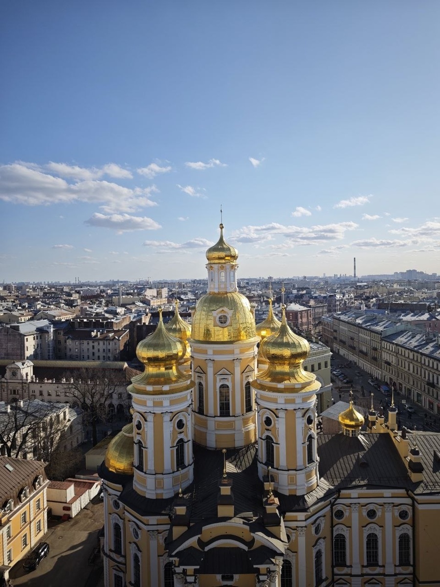 Можно разглядеть детали фасада Владимирского Собора. Фото автора