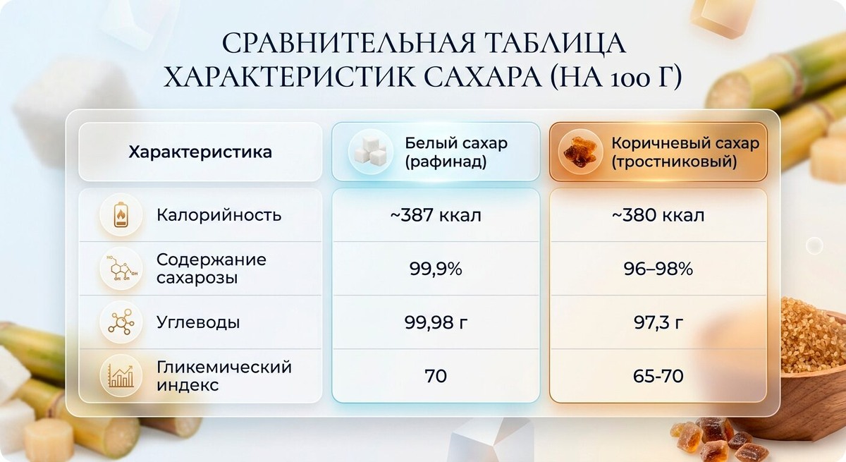 Коричневый сахар против белого: в чем реальная разница для здоровья? Дмитрий Петров📷
