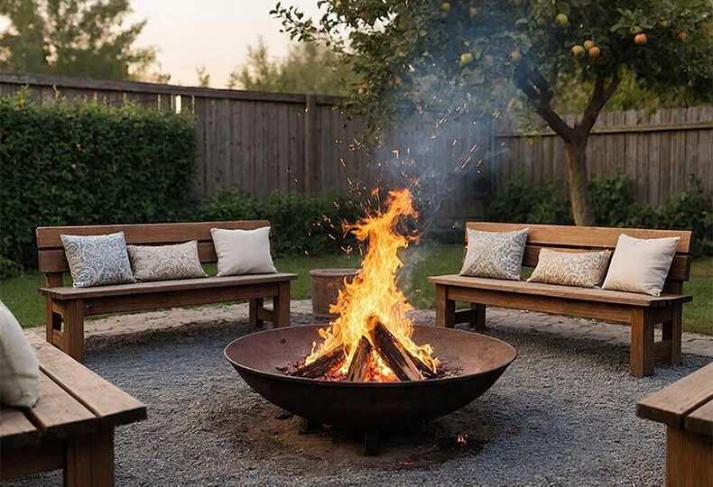 Мини-патио с кострищем. Нормы и материалы для 6 соток