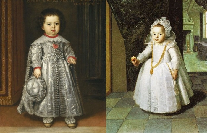 Для детей многие века детская одежда была белого цвета.