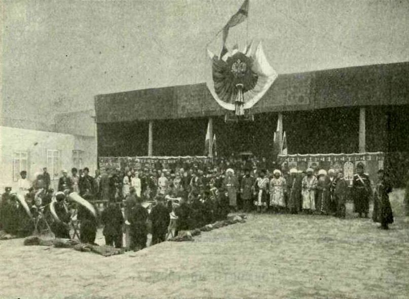 
А. К. Энгель. Торжество открытия станции Бухара. 1888