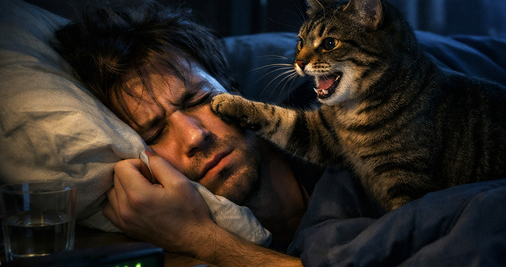 Вы спите, а кошка будит вас ночью - она делает это не назло, и вот почему