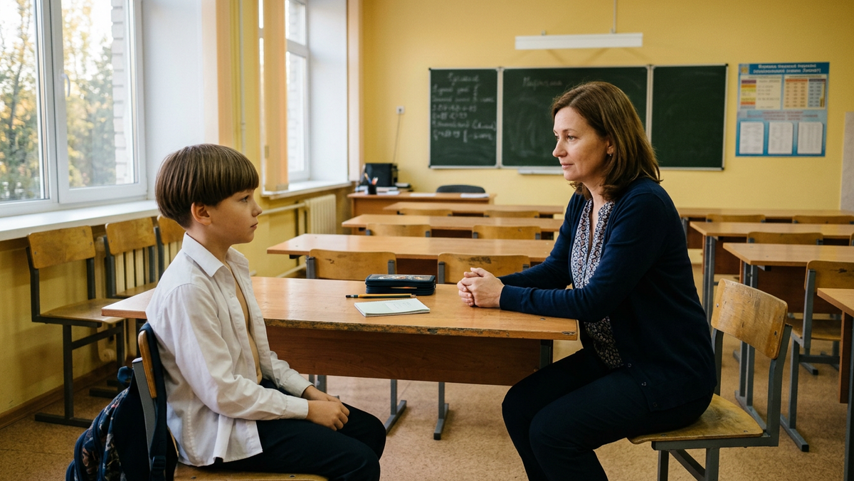 Разговор в школьном классе