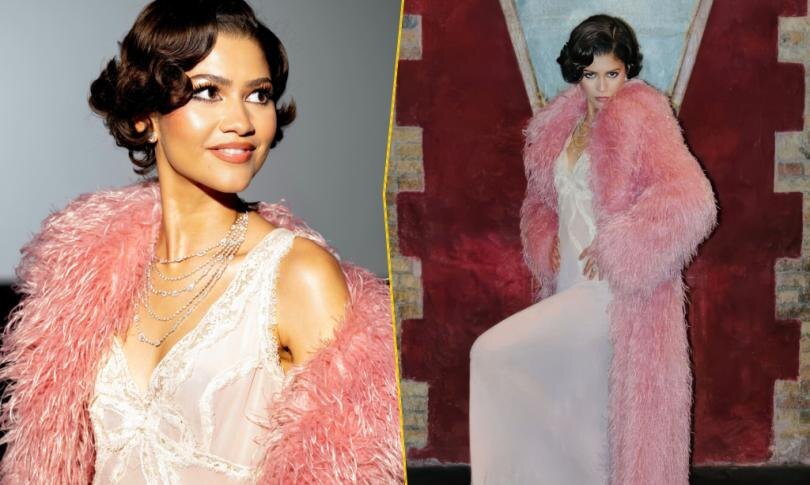    Источник: Социальные сети | Розовое пальто Зендеи стало главным акцентом её образа в Париже