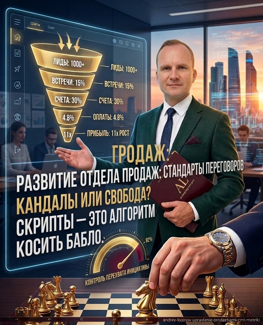 Андрей Логинов объясняет внедрение стандартов и скриптов продаж в CRM