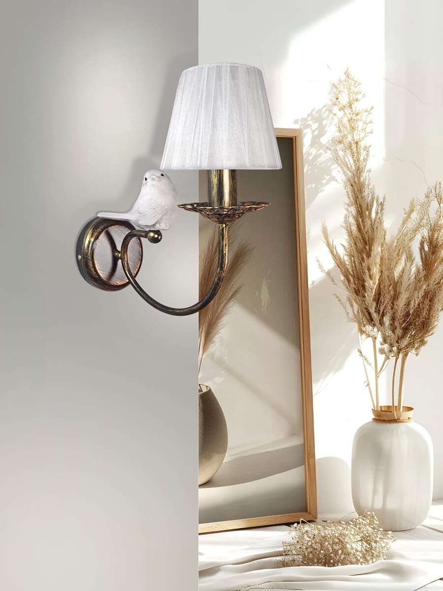 Бра с птичками и абажуром S1299-1 Петрасвет