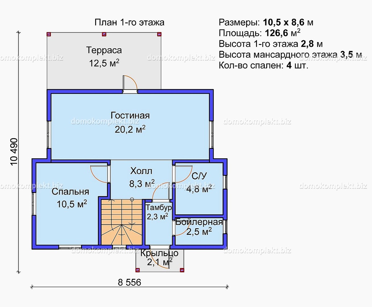 Планировка 1-го этажа