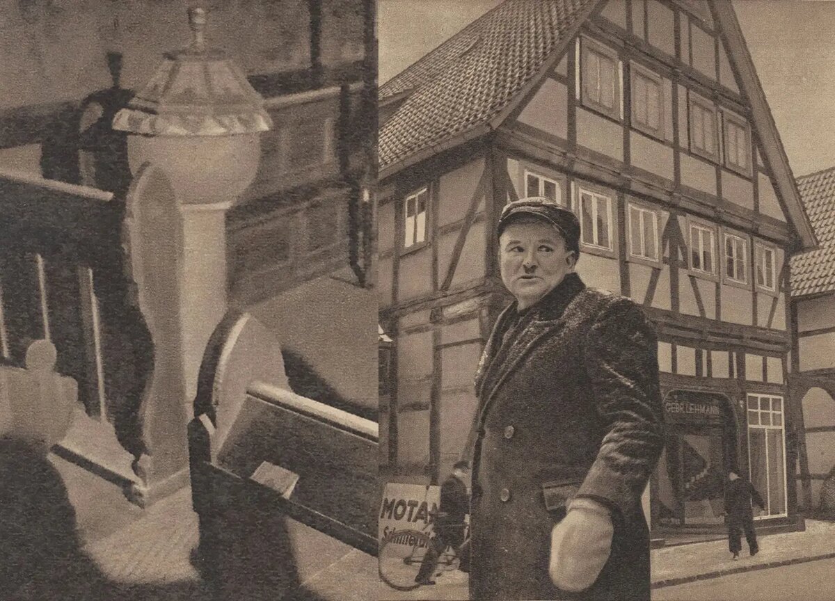 Та самая церковная скамейка (слева) и господин Карл Хаупт в Ринтельне (справа)