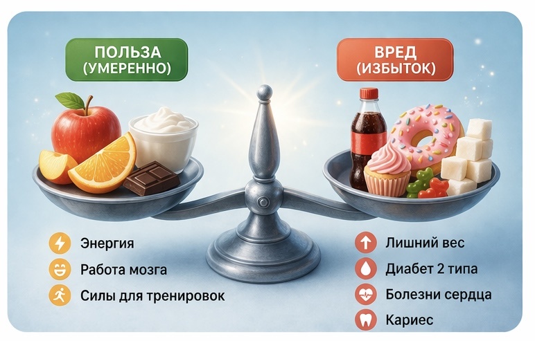 Польза и вред сахара