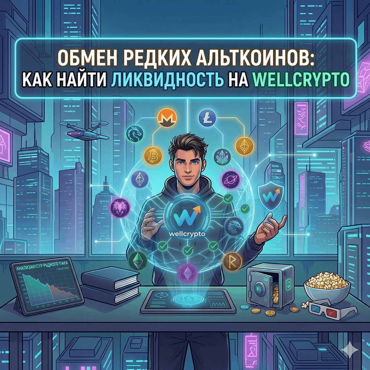 Обмен редких альткоинов: как найти ликвидность на WellCrypto
