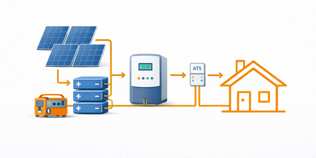 ⚡ Идеальная система для дома: генератор + солнечные панели + аккумуляторы
