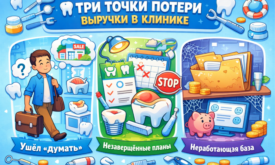 Управление стоматологической клиникой — три точки потери выручки о которых не говорят на конференциях
