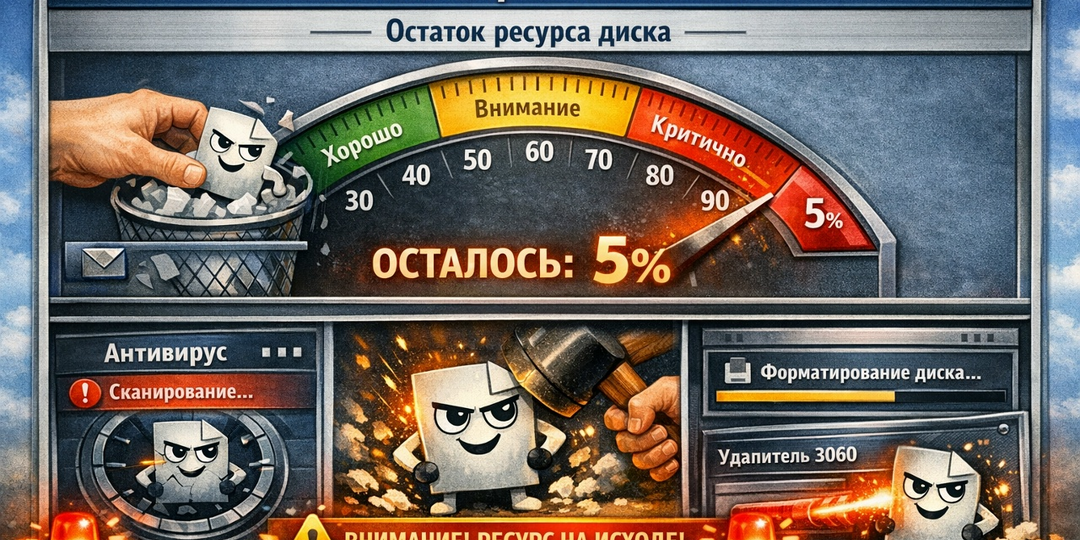 💀 Скрытый счетчик перезаписей SSD: как узнать, сколько ресурса осталось на самом деле