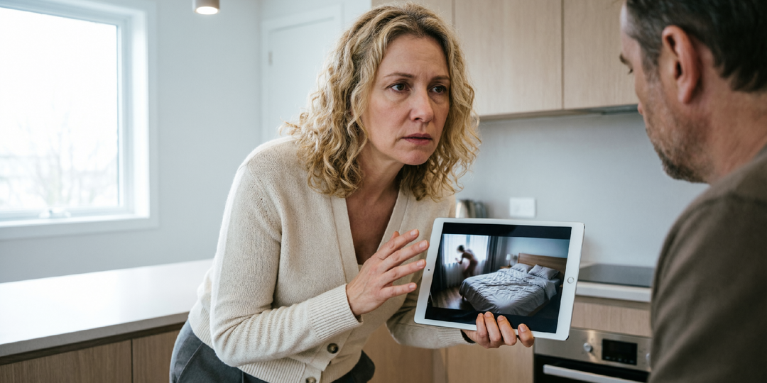 — Ты не знал, что она девушка твоего сына? — спросила жена, показывая мужу видеозапись из семейной спальни..