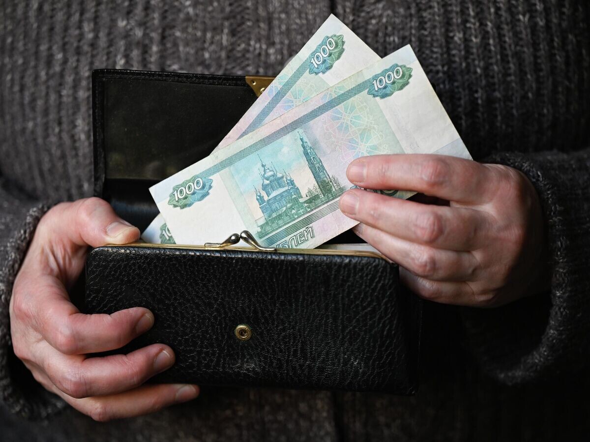    Женщина держит кошелек с тысячными рублевыми купюрами | © РИА Новости / Пелагия Тихонова