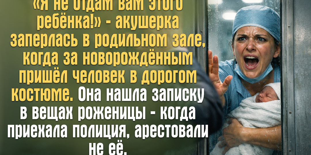 «Я не отдам вам этого ребёнка!» — акушерка заперлась в родильном зале, когда за новорождённым пришёл человек в дорогом костюме.