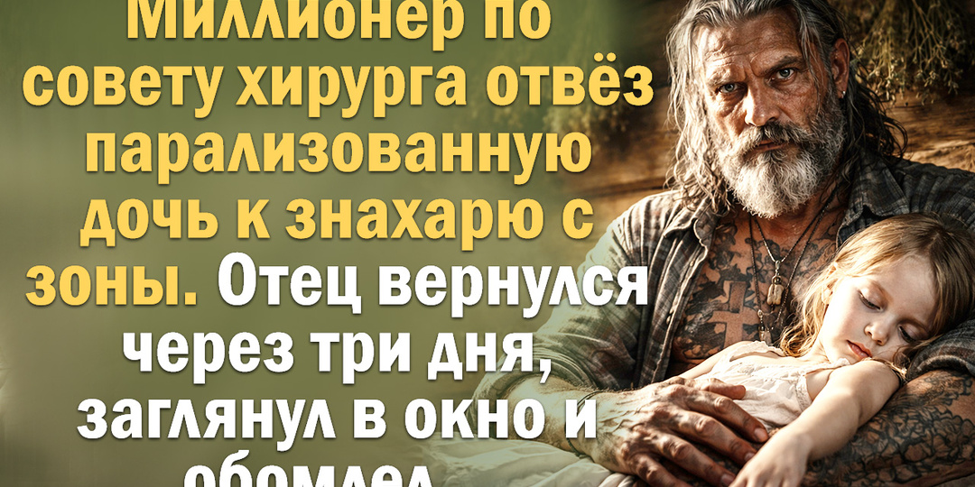 Миллионер по совету хирурга отвёз парализованную дочь к знахарю с зоны. Отец вернулся через три дня, заглянул в окно и обомлел...