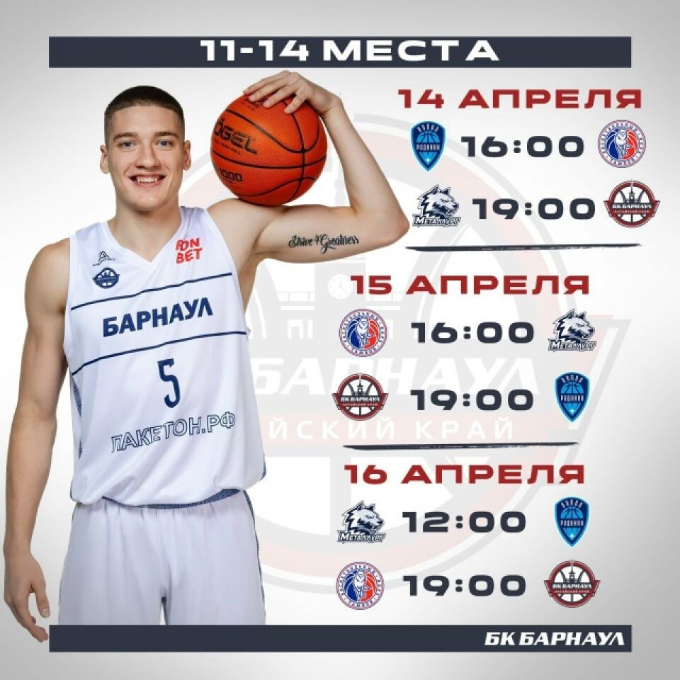    Турнир финального этапа Суперлиги за 11-14-е места пройдет в Барнауле 14-16 апреля