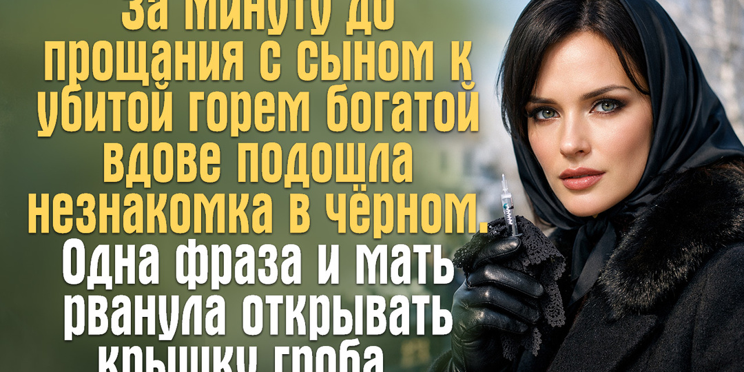 За минуту до прощания с сыном к богатой вдове подошла незнакомка в чёрном.
