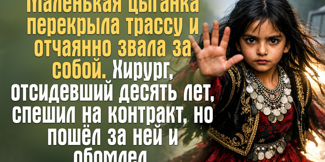 Маленькая цыганка перекрыла трассу и отчаянно звала за собой.
