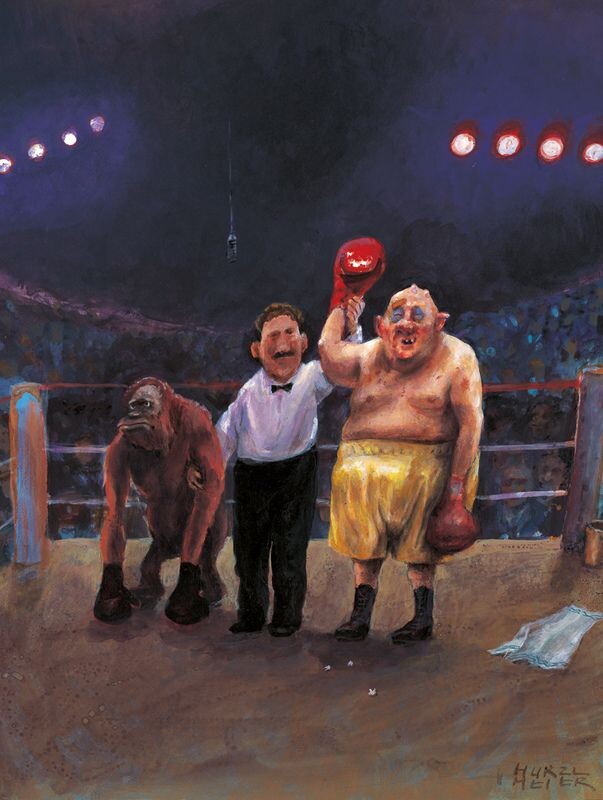 КАРИКАТУРА ОТ ХУДОЖНИКА РУДИ ХУРЦЛЬМАЙЕРА / Rudi Hurzlmeier /  ПОБЕДА ВВИДУ ЯВНОГО ПРЕИМУЩЕСТВА