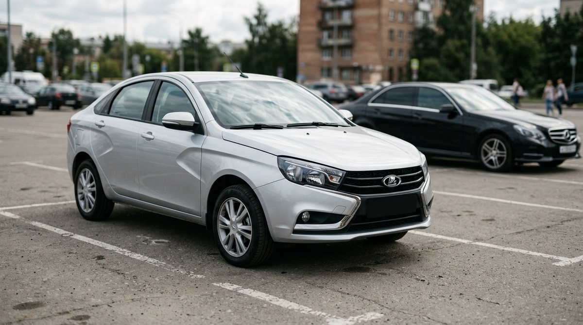 Lada Vesta на парковке рядом с Mercedes: символ разрыва между продуктом и его создателями