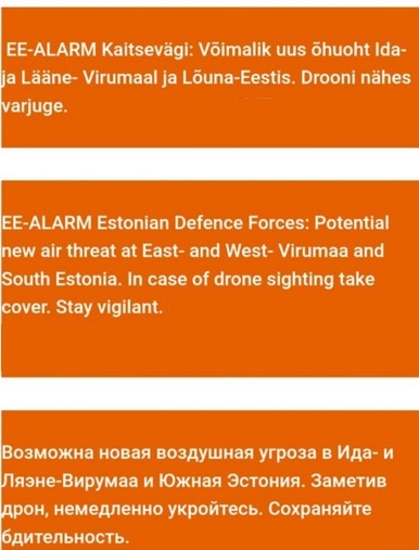    Рассылка эстонских силовиков на трех языках. Скриншот из соцсетей