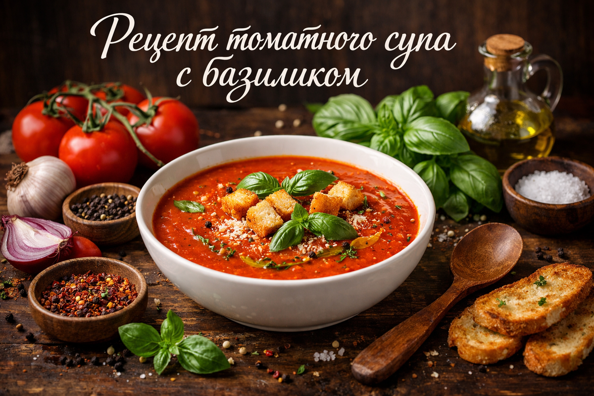 Томатный суп с базиликом