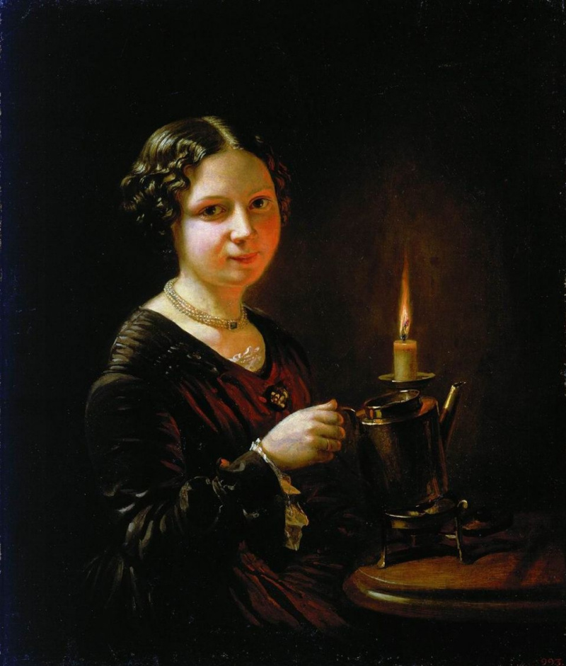 Василий Тропинин. Девушка со свечой