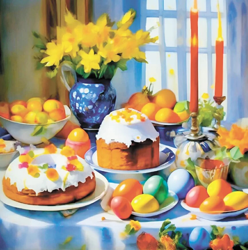 Пасхальный стол. Художник  А.В. Маковский. 