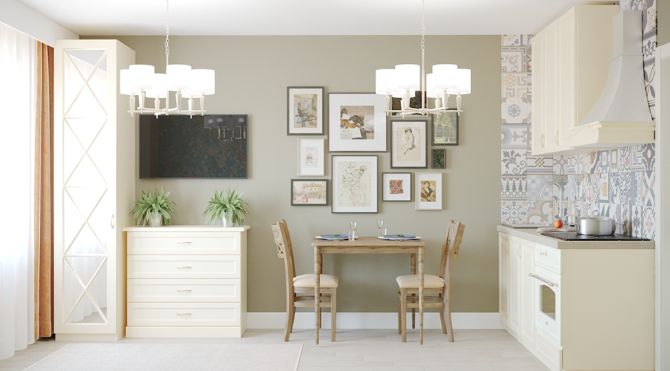 Утончённая и элегантная: дизайн-проект студии в классическом стиле