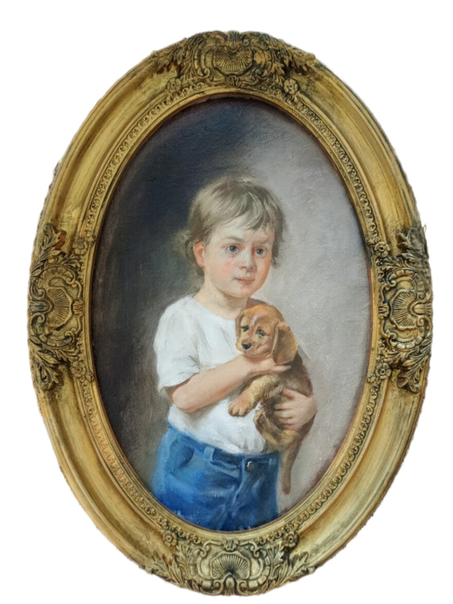 Фото автора, масло, холст, рама.