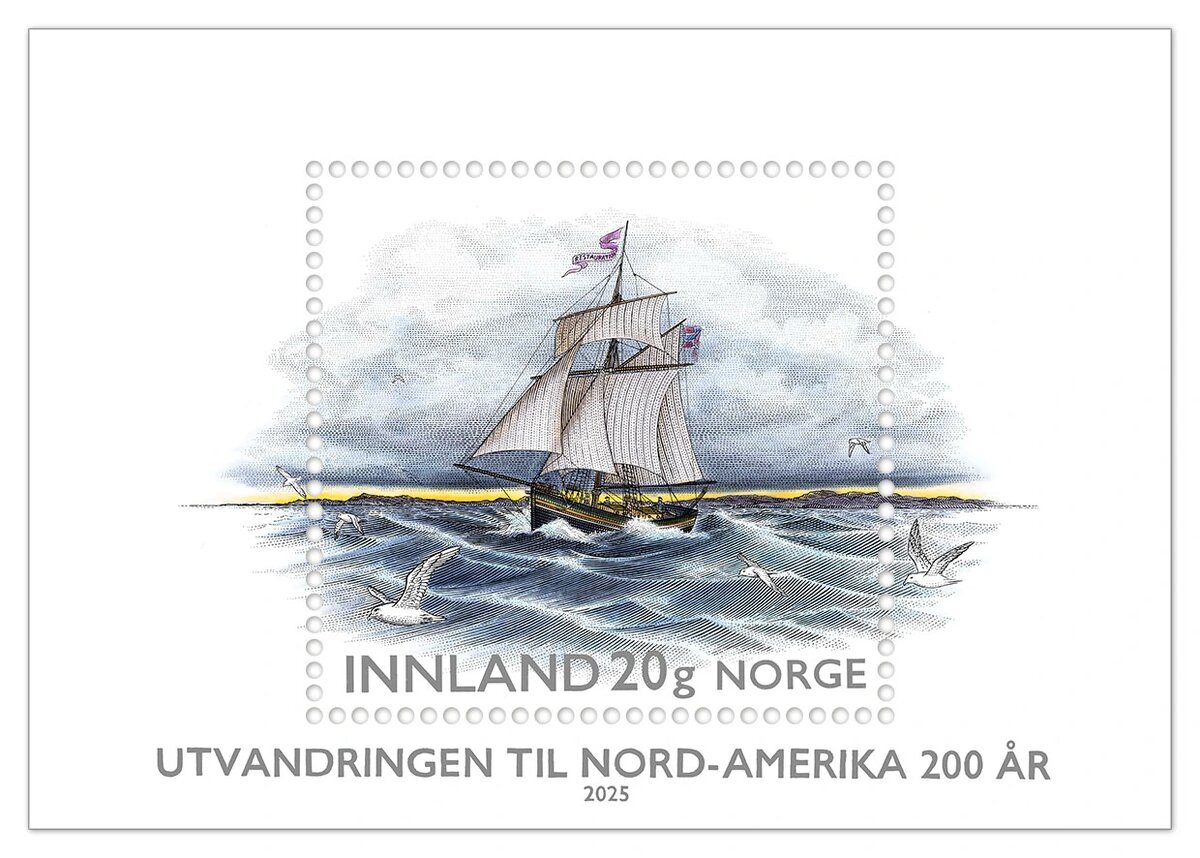 200-летие начала норвежской эмиграции в США. Шлюп «Restaurationen». Норвегия 2025