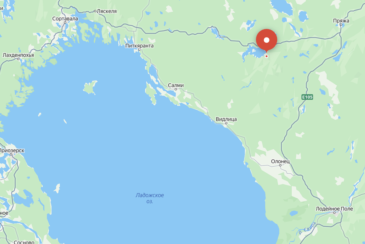 Местонахождение деревни Кинерма на карте