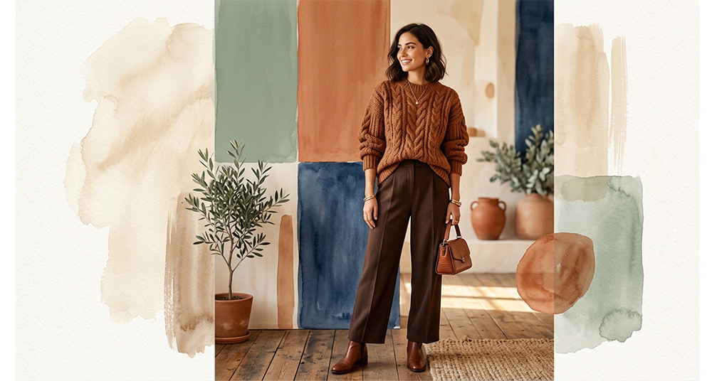 С какими цветами сочетается коричневый в одежде