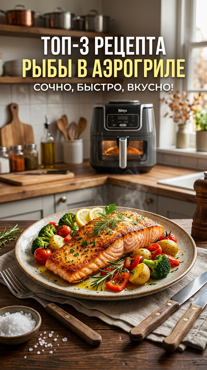 Топ 3 лучших рецептов из рыбы в аэрогриле: сочно, быстро и без запаха на всю кухню