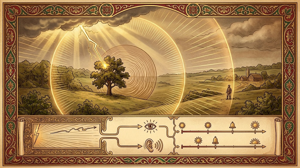 3 секунды между вспышкой и громом = 1 километр до молнии